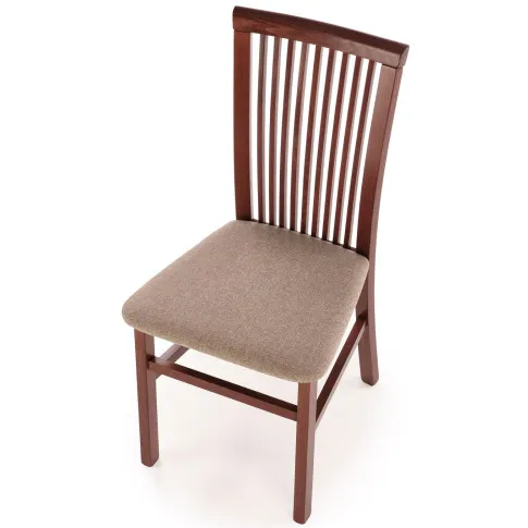 drewniane krzesło do jadalni ciemny orzech tapicerowane Mako 4X