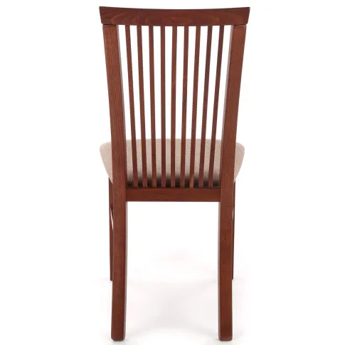 drewniane krzesło do stołu klasycznego tapicerowane ciemny orzech Mako 4X
