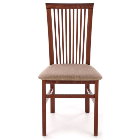drewniane krzesło kuchenne klasyczne tapicerowane ciemny orzech Mako 4X