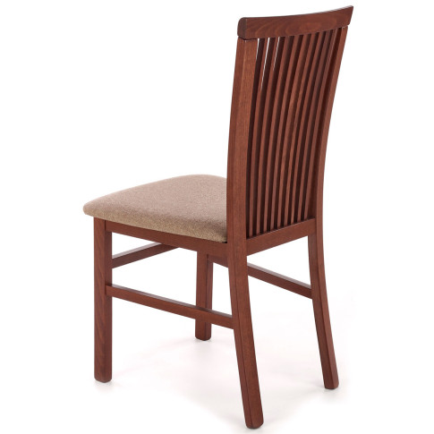 orzechowe krzesło tapicerowane drewniane do jadalni Mako 4X