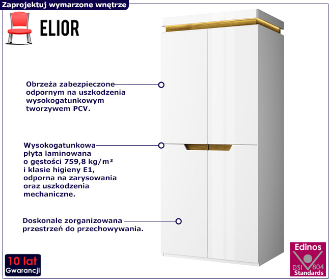 Biala minimalistyczna szafa Limora 7X