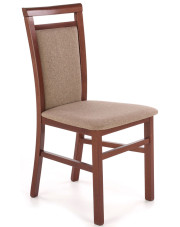 Klasyczne krzesło tapicerowane do jadalni ciemny orzech - Mako 5X