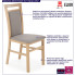 infografika krzesła drewnianego tapicerowanego klasycznego Mako 5x dąb sonoma