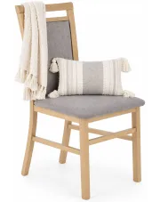 Klasyczne tapicerowane krzesło drewniane dąb sonoma - Kensa 5X w sklepie Edinos.pl
