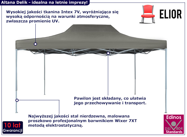 Altana ogrodowa Dalik w kolorze antracytowym