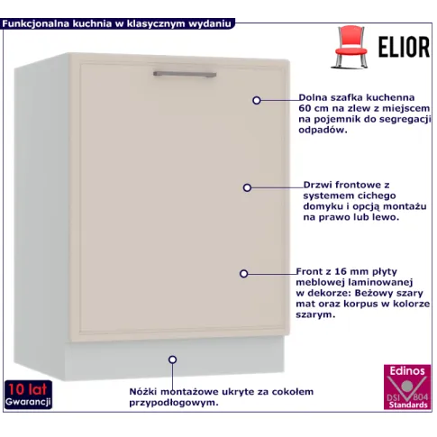 Kuchenna szafka dolna pod zlew 60cm Staford 15X