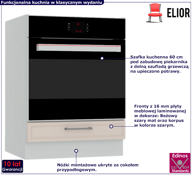 Dolna szafka kuchenna pod piekarnik Caroni 18X