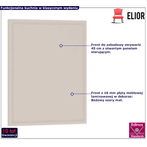 Front do zmywarki 45cm z panelem odkrytym Staford 21X