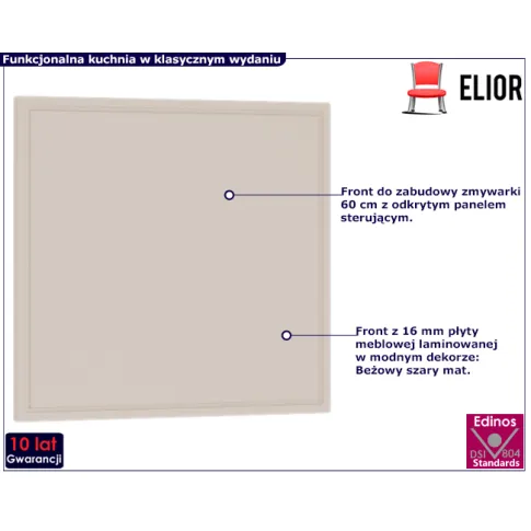 Front do zmywarki 60cm z panelem odkrytym Staford 23X
