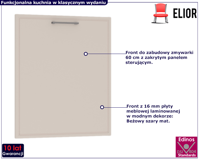 Front do zmywarki 60 cm z panelem zakrytym Divano 24X