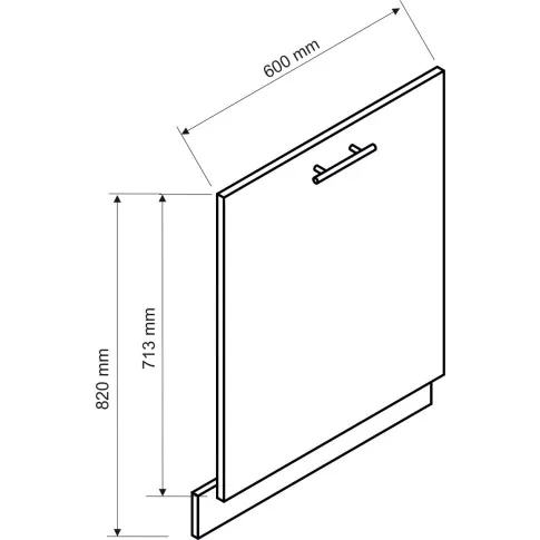 Wymiary frontu do zmywarki z panelem zakrytym 60cm Staford 24X