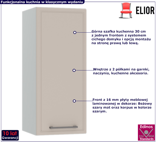 Górna szafka kuchenna 30 cm Caroni 25X