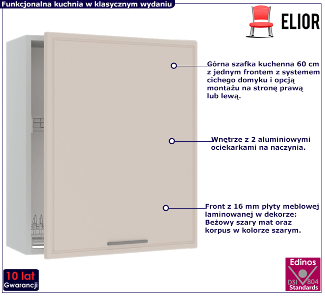 Górna szafka kuchenna z ociekarką 60 cm Caroni 31X