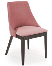 Różowe krzesło drewniane tapicerowane do salonu - Jago w sklepie Edinos.pl
