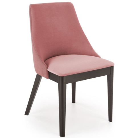 różowe drewniane krzesło tapicerowane do stołu Jago