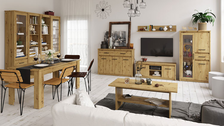 Klasyczna komoda z szufladami i szafkami Toreso 3X