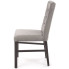 czarne drewniane krzesło pikowane szara tkanina Lexo 4X