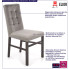 infografika nowoczesne drewniane krzesło tapicerowane pikowane szare Lexo 4X