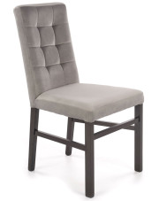 Szare pikowane krzesło drewniane - Lexo 4X w sklepie Edinos.pl