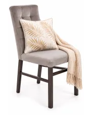 Szare pikowane krzesło drewniane - Combra 4X w sklepie Edinos.pl