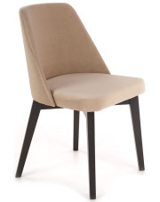 Beżowe kubełkowe tapicerowane krzesło - Puvo 3X w sklepie Edinos.pl