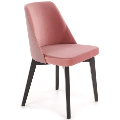 różowe krzesło tapicerowane na czarnej podstawie Puvo 3X