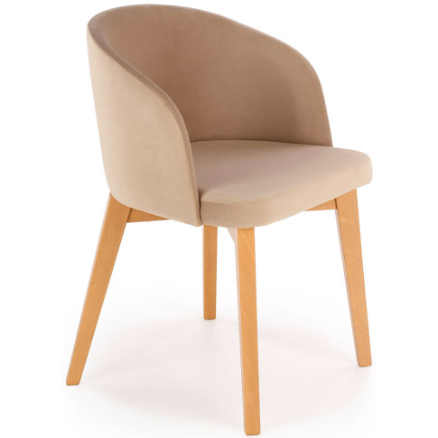 beżowe krzesło drewniane kubełkowe Puvo 6X