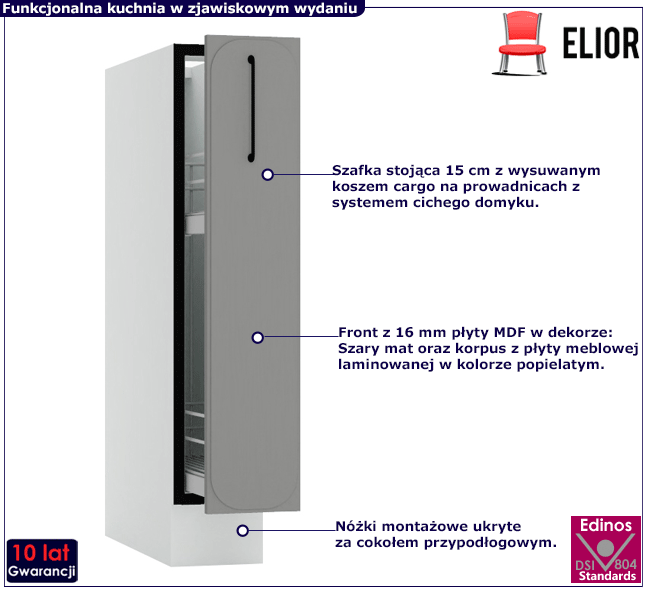 Dolna szafka kuchenna z koszem cargo Frev 3X