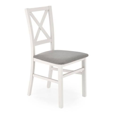 białe drewniane krzesło tapicerowane do kuchni Baxo 3X