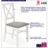 infografika białe krzesło drewniane krzyżak z szarym siedziskiem Baxo 3X