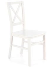Białe drewniane krzesło typu krzyżak do stołu - Baxo 4X w sklepie Edinos.pl
