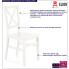 infografika białego krzesła drewnianego krzyżak Baxo 4X