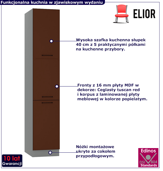 Wysoka szafka kuchenna 40 cm Lunari 9X
