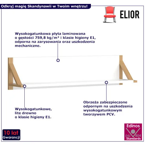 Biała półka ścienna Oris 12X