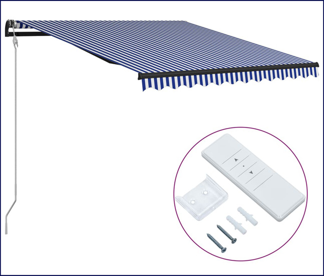 Markiza tarasowa Lotsi niebiesko-białe pasy
