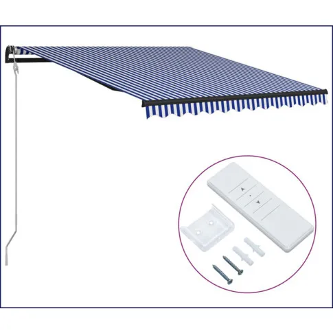 Markiza balkonowa Swani niebiesko białe pasy