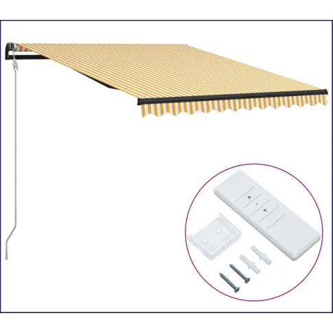 Markiza balkonowa Swani żółto białe pasy