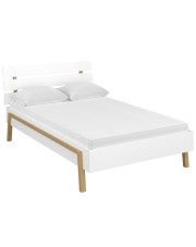 Białe skandynawskie łóżko młodzieżowe z materacem 120x200 cm - Oris 13X