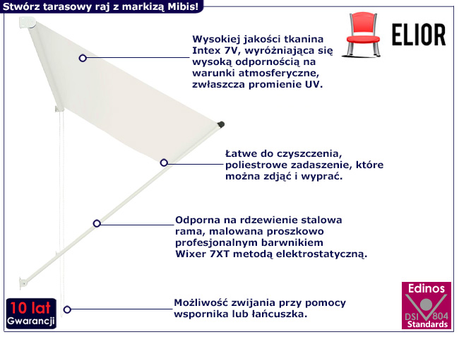 Markiza tarasowa Mibis kolor kremowy