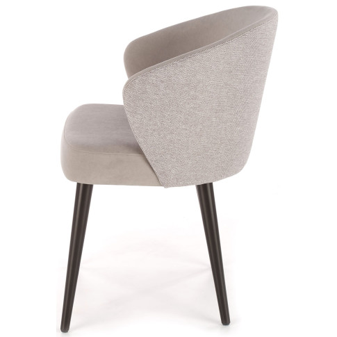 szare tapicerowane krzesło drewniane kubełkowe Fuso 3X