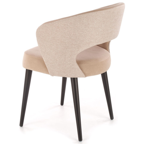 beżowe drewniane krzesło tapicerowane kubełkowe Fuso 4X