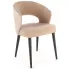 beżowe krzesło tapicerowane kubełkowe drewniane Fuso 4x