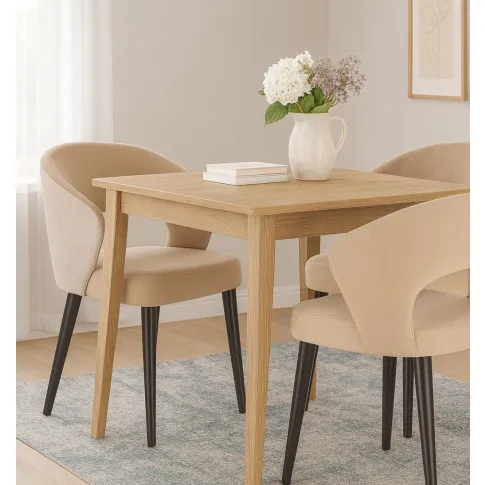 Beżowe krzesło welurowe kubełkowe   Marceo 4X