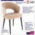 infografika beżowego tapicerowanego krzesła tapicerowanego kubełkowego Fuso 4X