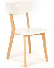 Białe krzesło drewniane w stylu skandynawskim - Juxo w sklepie Edinos.pl