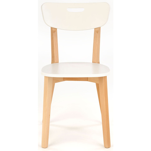 białe krzesło drewniane do jadalni Juxo