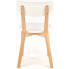 drewniane krzesło kuchenne z białym siedziskiem Juxo