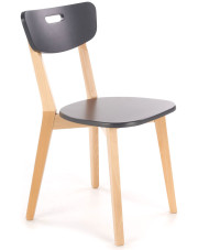 Czarne krzesło drewniane do stołu - Juxo w sklepie Edinos.pl