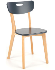 Grafitowe bukowe krzesło do salonu - Juxo w sklepie Edinos.pl