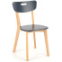 Grafitowe bukowe krzesło do salonu - Juxo